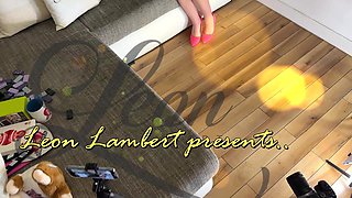 Hot Skinny Petite Blonde Teacher Makes the Principal Cum on Over Her by Slow Edging and Oily Ball Massage with Precum Dripping
