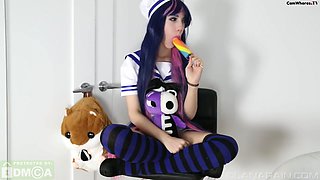 Striped Stockings Solo Hot Video