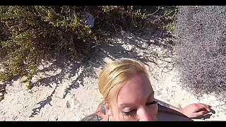 Outdoor Cum Swallowing in the Dunes