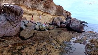 Big Dick Flashing in Car for Two Hot Italian Girls on Nude Beach