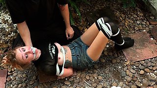 Tied Up a Cutie for Wild Fun in My Garden