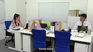 Female Boss Makes Employee a Crossdresser, Stimulates His Dick with an Electric Vibrator, and Teases and Denies Him