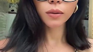 Selfie Video Smoking in Glasses