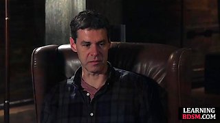 Hardtied blondie pussysmashed by master