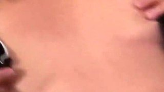 Blonde milf gets her pussy spread by her friend's arm and then her man pisses on her face