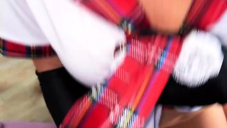 Redhead schoolgirl skips class, penetrates stepbrother to