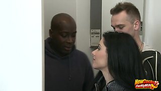 Alex Black has interracial anal sex in front of her cuck BF