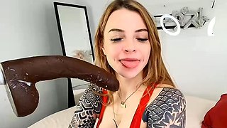 Blonde tight pussy babe solo toy fun in glamour masturbation