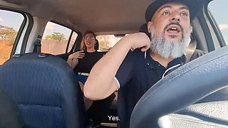 Gabi Sweet Uber Ride: Naked Passenger Gives and Gets Blowjobs in Public Car