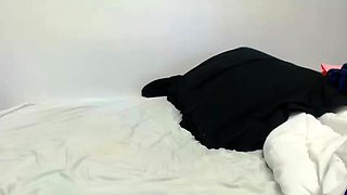 Amateur young teen solo masturbation on her livingroom
