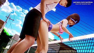 Waifu Academy - Cute Little 18yo Asian Stepsister Teen Creampied By Big Cock Stepbrother At The Tennis Court - #32