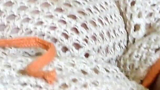 Masturbating Orgasm with Close up Pussy Spreading & Clit Play in Knee High Socks