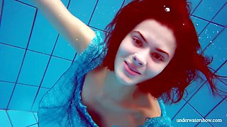 Marusia shows off her flying undies underwater