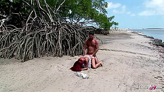 Redhead Curly Hair Latina Teen Marcia Rough Outdoor Sex at the Beach