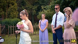 BRIDE4K. Sexy bride with natural tits is having a kinky sex with a groom dressed up as a hound: Porn