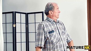 MILF with long hair sucks young stud and her hubby secretly catches them in the act