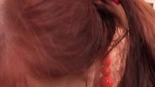 Redheaded deepthroat slut enjoy big cock