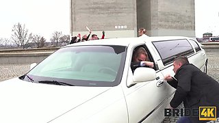 Czech bride cheats on her future husband for the last time by fucking a stranger in a limo.