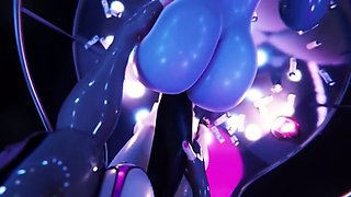 Two 3d cartoon cuties are ready for their bath