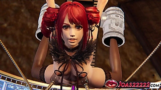 Amy Sorel In Sex Machine With Two Dildos And Clit Stimulation 3D Porn Animation