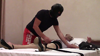 MILF Tied up, Blindfolded, Gagged, Fucked, and Facialized