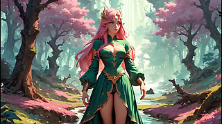 Elli - AI generated pink elf and her friend
