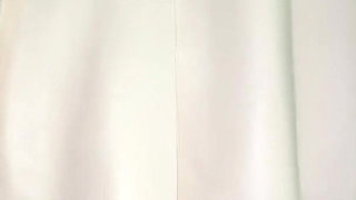 Remote Controlled Sex Toy in Under a Sexy Leather Miniskirt Submissive Collar and Pretty Stockings