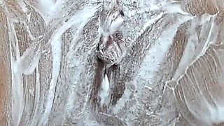 Shaving a Hairy Vagina with a Trimmer and a Razor! Close up!
