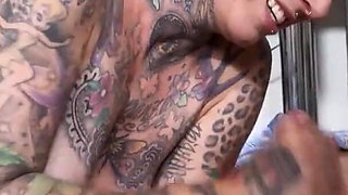 Tattooed secretary fucked by boss