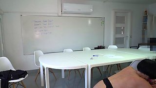 Beautiful Brunette Big Boobs Rides Fake Cock