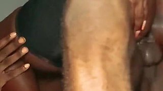 Naughty Ebony Babe Rides Her Step Dad and Cum Hard