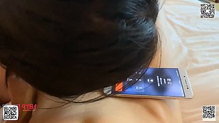 Amateur - Hot Asian Cheating Whore Fucked  Screams While on The Phone With Husband