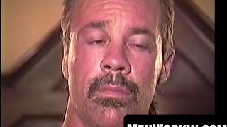 Mischievous amateur Brandon jerks his stiff beefstick slow