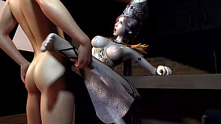 3D cute cosplay slut cheating with big dick