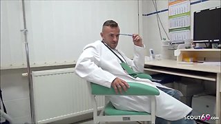 German Teen Nurse Seduce To Mmf Fuck At Work In Hospital
