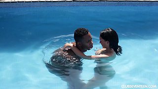 Gina Ferocious agrees to blow and ride a BBC by the pool