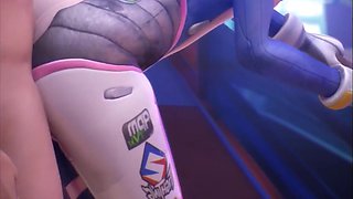 Arousing 3d animated Dva from Overwatch gets her tight pussy tore