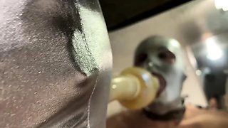 Strapon goddess punishes and humiliates pitiful masked slave