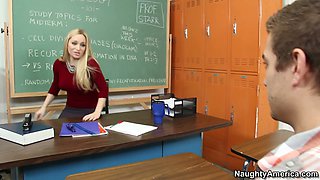 320px x 180px - Horny blonde teacher Aiden Starr wears her best lingerie for her handsome  student - at Porn Holding