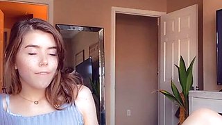 Petite small tit babe with perfect pussy masturbates