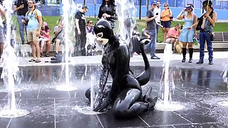 Femdom fetish mistresses fuck bdsm loser with strapon