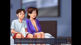 Hot Busty Indian Stepmom Helps StepSon Jerk Off Huge Cumshot