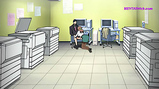 Workplace Lust: The Perv Boss and His Busty Secretary - Anime Hentai, Eng Sub