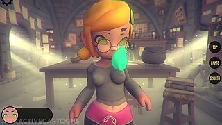 Gaming and getting messy with a creampie in 3D animated hentai