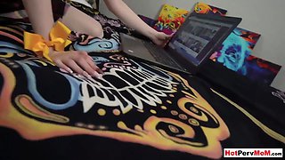 Fucked my teen stepsis and got caught by MILF stepmom