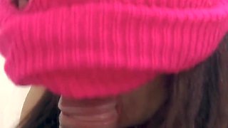 Mysterious Brunette Has Milk on Her Tits and an Appetite for Cock