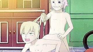 Anime Blonde Gets Pulled By Her Hair And Fucked Doggystyle