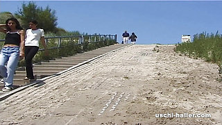 Meeting on the beach leads to a lesbian BDSM session at home