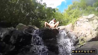 Flashing In Public Waterfall Leads To Pussy Fuck