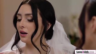 Busty Bride Fingered By Her Big Tit Wife